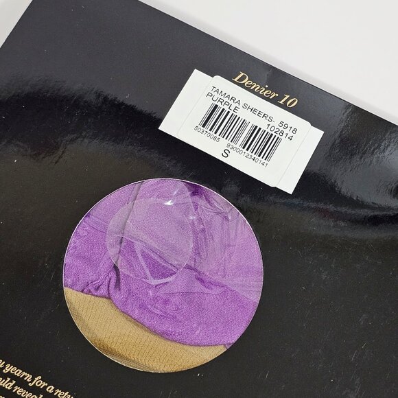 Honey Birdette Tamara Deep Purple Stockings Stay Ups Thigh Highs Size S - Picture 4 of 4